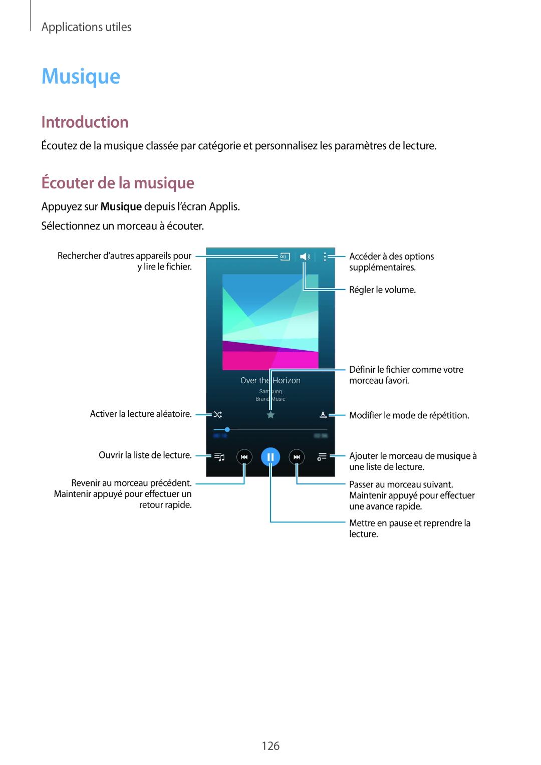 Samsung SM-N915FZKYXEF, SM-N915FZWYXEF manual Musique, Écouter de la musique 