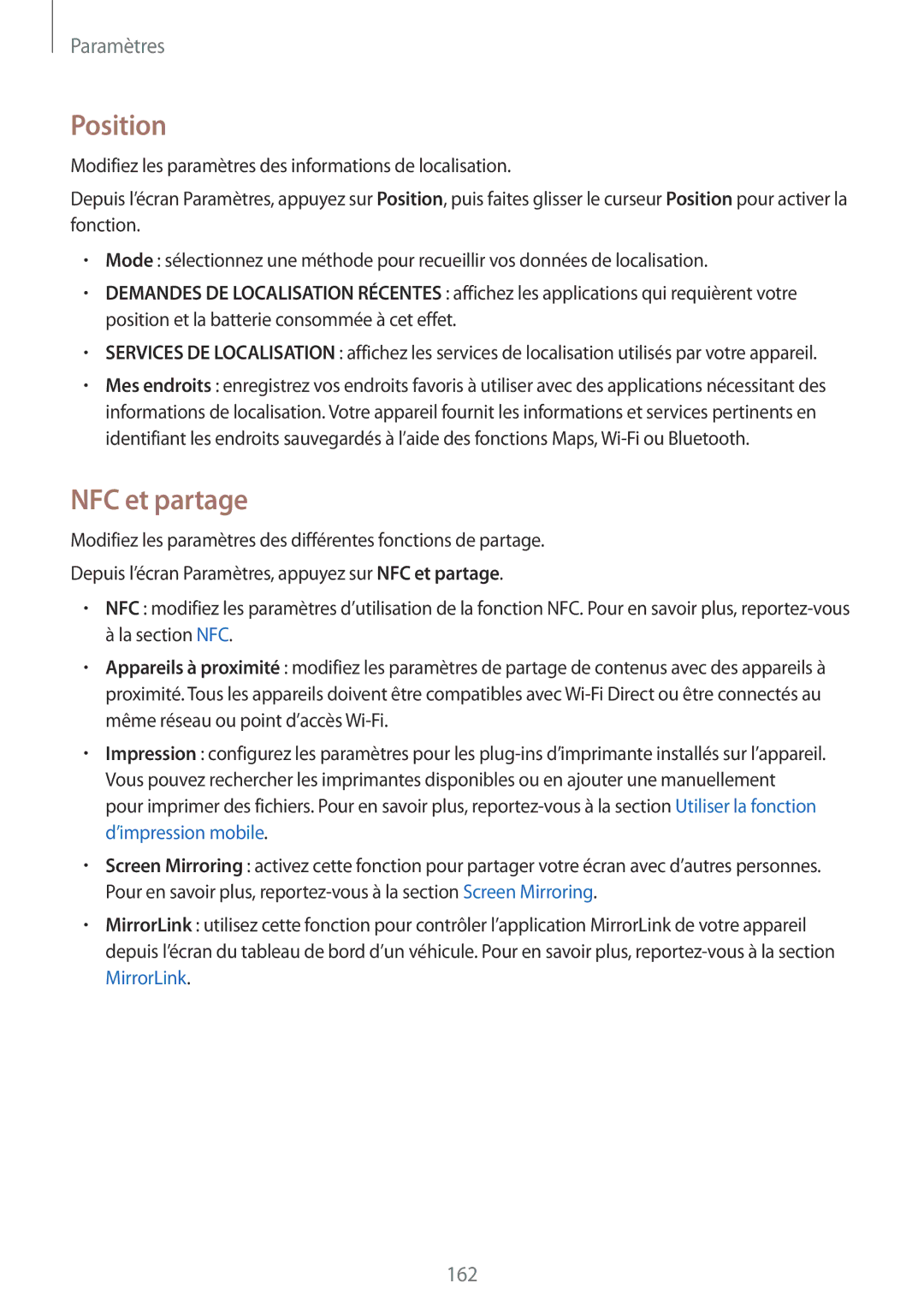 Samsung SM-N915FZKYXEF, SM-N915FZWYXEF manual Position, NFC et partage 