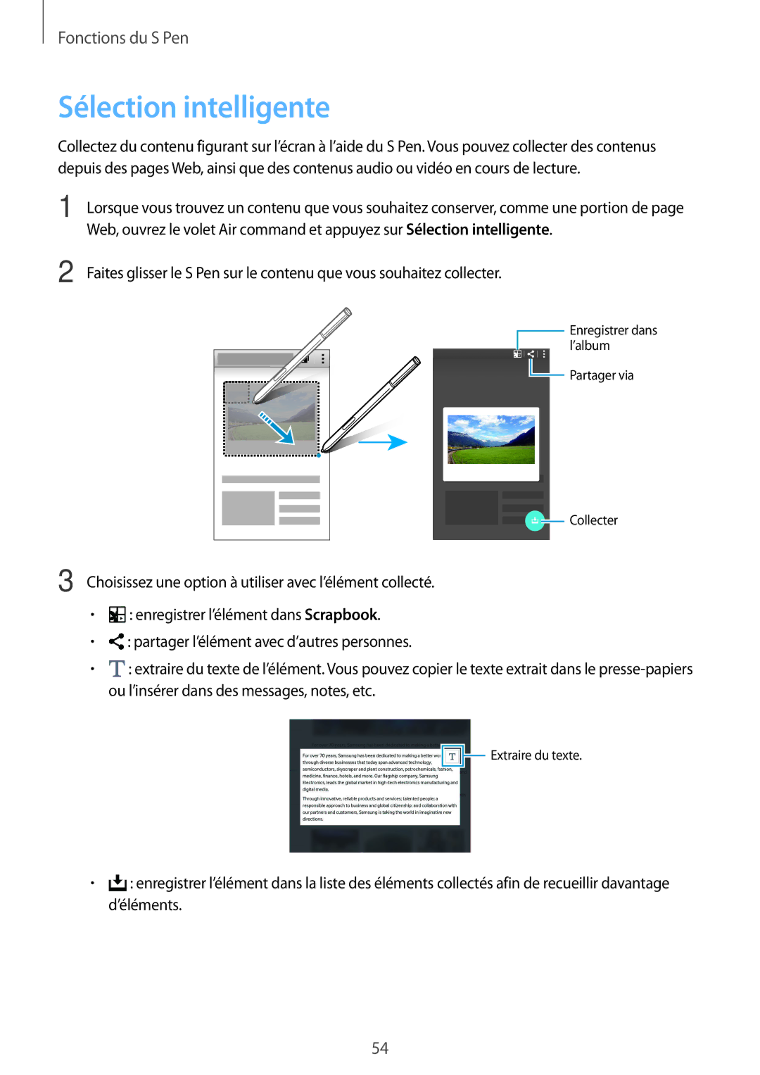 Samsung SM-N915FZKYXEF, SM-N915FZWYXEF manual Sélection intelligente 