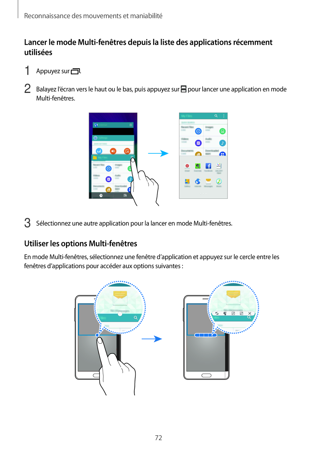 Samsung SM-N915FZKYXEF, SM-N915FZWYXEF manual Utiliser les options Multi-fenêtres 