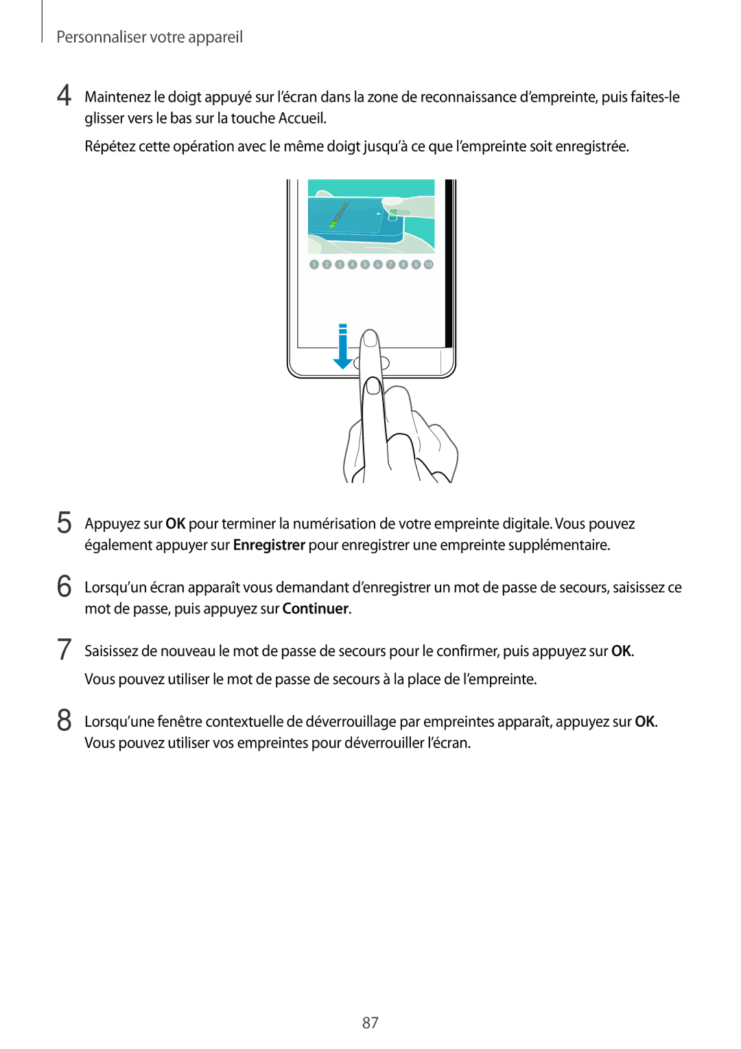 Samsung SM-N915FZWYXEF, SM-N915FZKYXEF manual Personnaliser votre appareil 