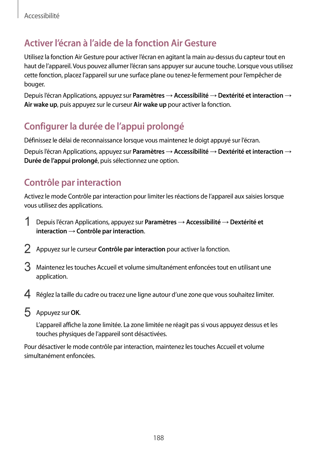 Samsung SM-N915FZKYXEF manual Activer l’écran à l’aide de la fonction Air Gesture, Configurer la durée de l’appui prolongé 