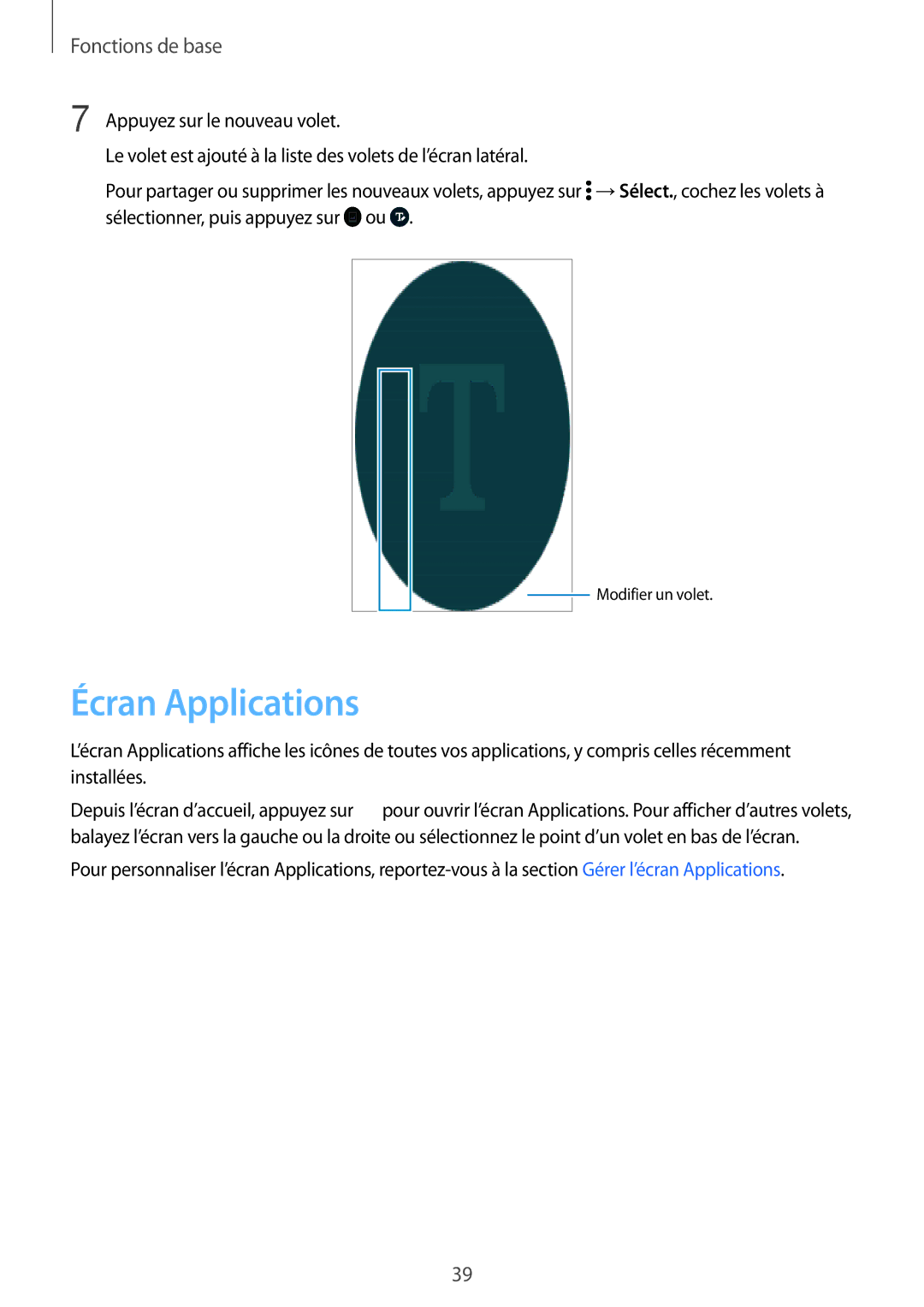 Samsung SM-N915FZWYXEF, SM-N915FZKYXEF manual Écran Applications 