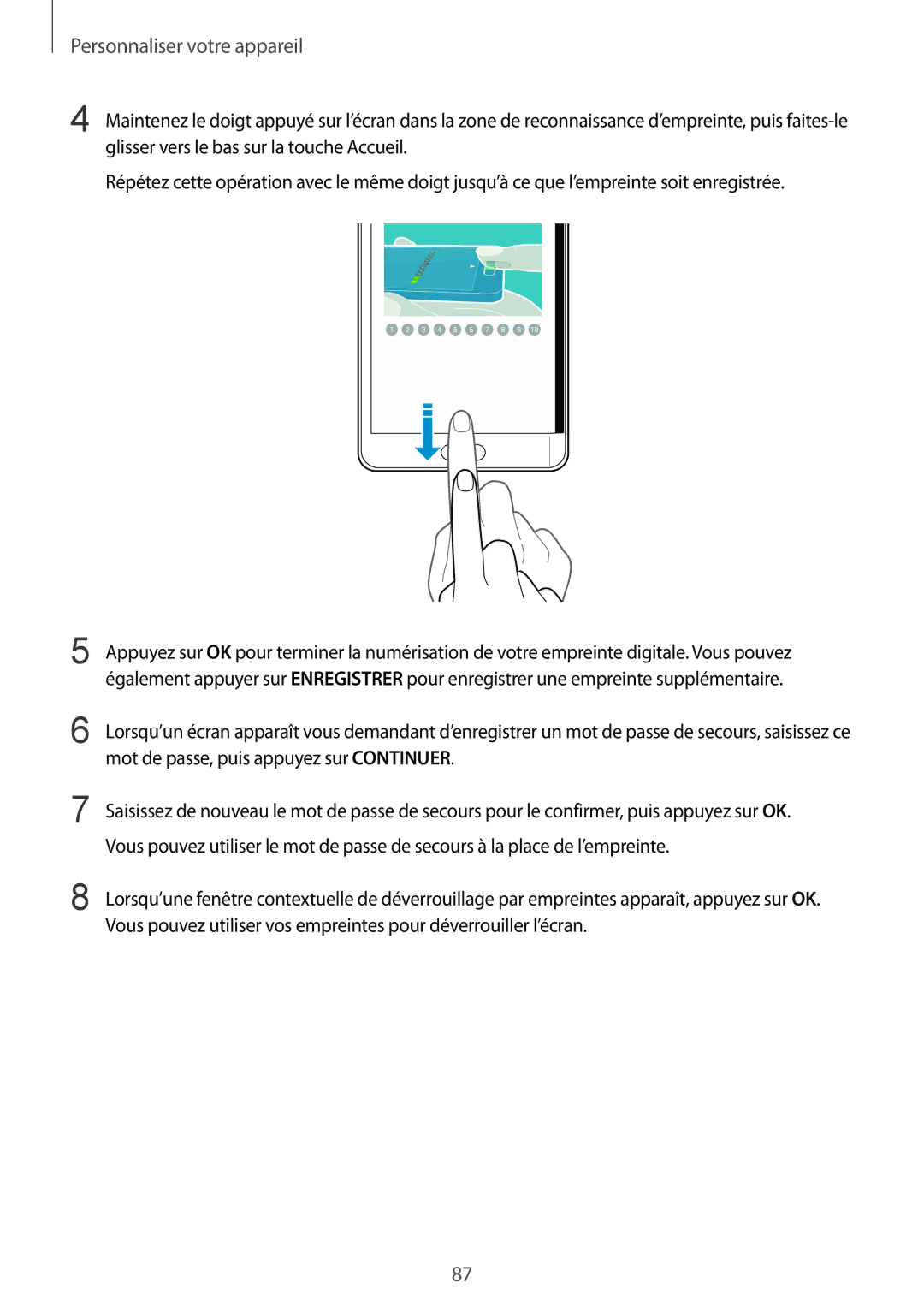 Samsung SM-N915FZWYXEF, SM-N915FZKYXEF manual Personnaliser votre appareil 