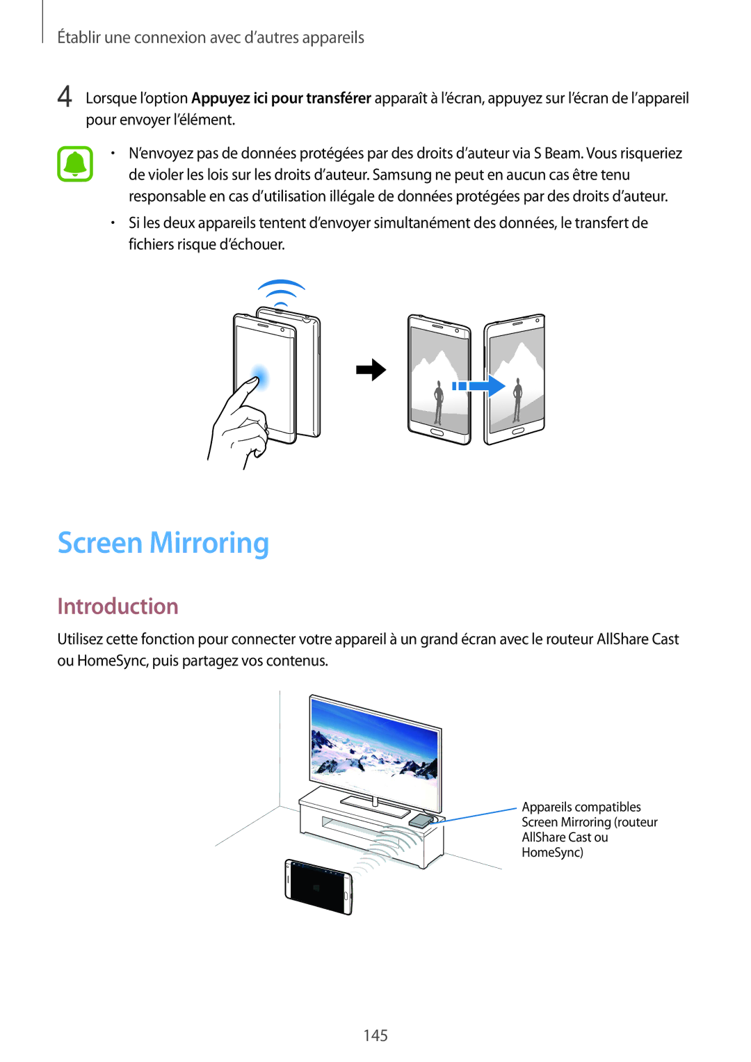 Samsung SM-N915FZWYXEF, SM-N915FZKYXEF manual Screen Mirroring 