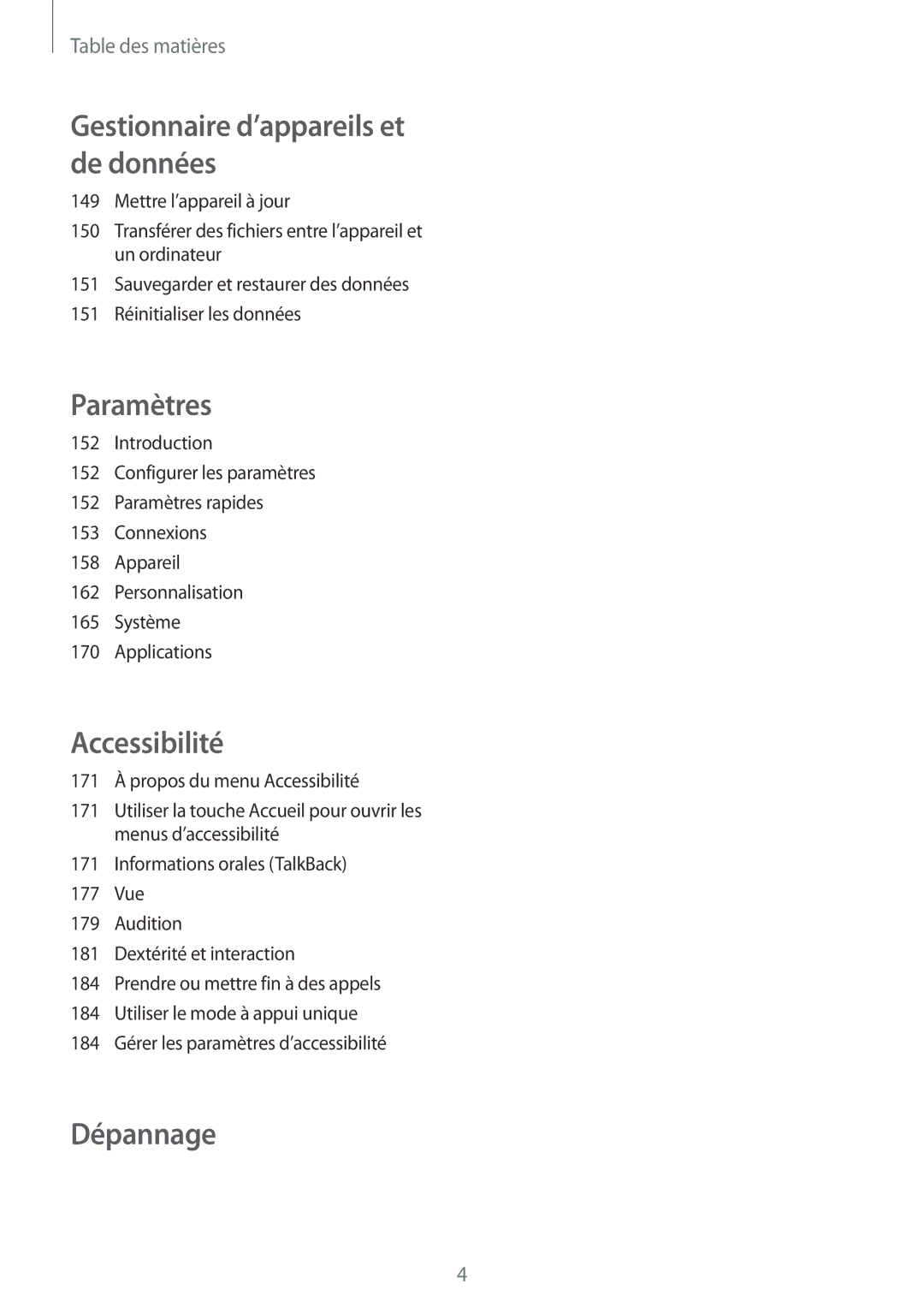 Samsung SM-N915FZKYXEF, SM-N915FZWYXEF manual Dépannage 