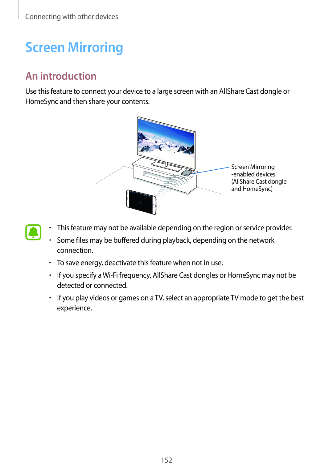 Samsung SM-N915FZWEXEV, SM-N915FZWEKSA, SM-N915FZKEXEV, SM-N915FZWEILO, SM-N915FZKEILO manual Screen Mirroring, An introduction 