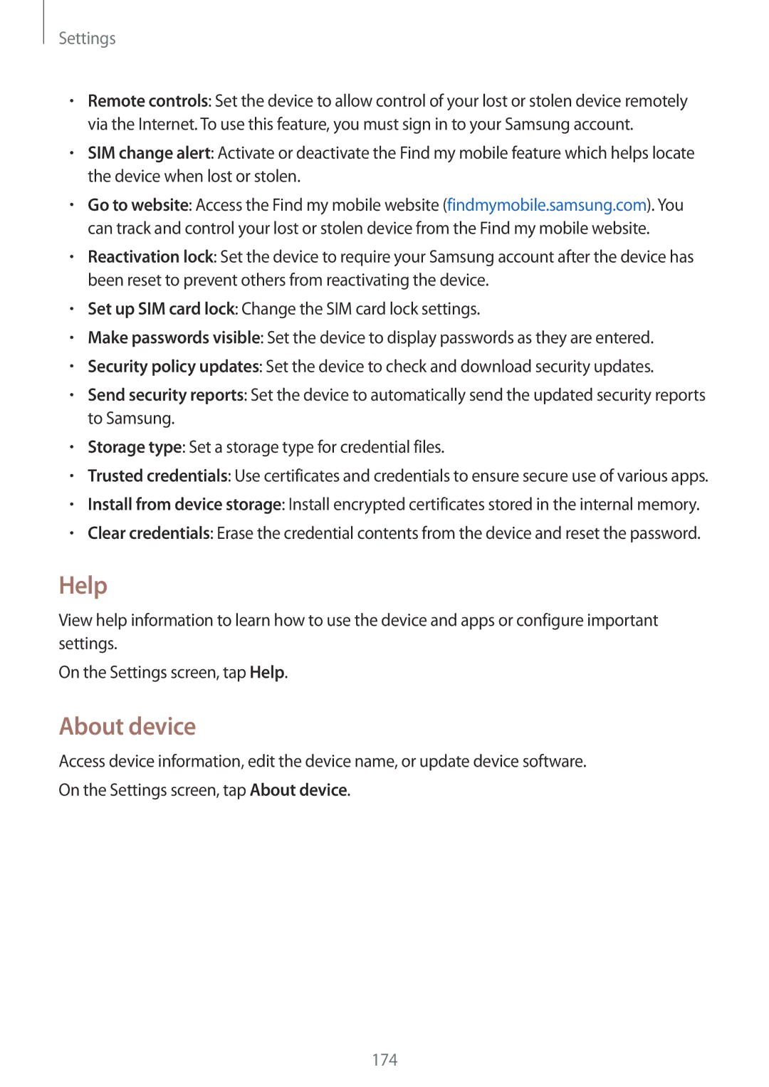 Samsung SM-N915FZKEILO, SM-N915FZWEKSA, SM-N915FZKEXEV, SM-N915FZWEXEV, SM-N915FZWEILO manual Help, About device 