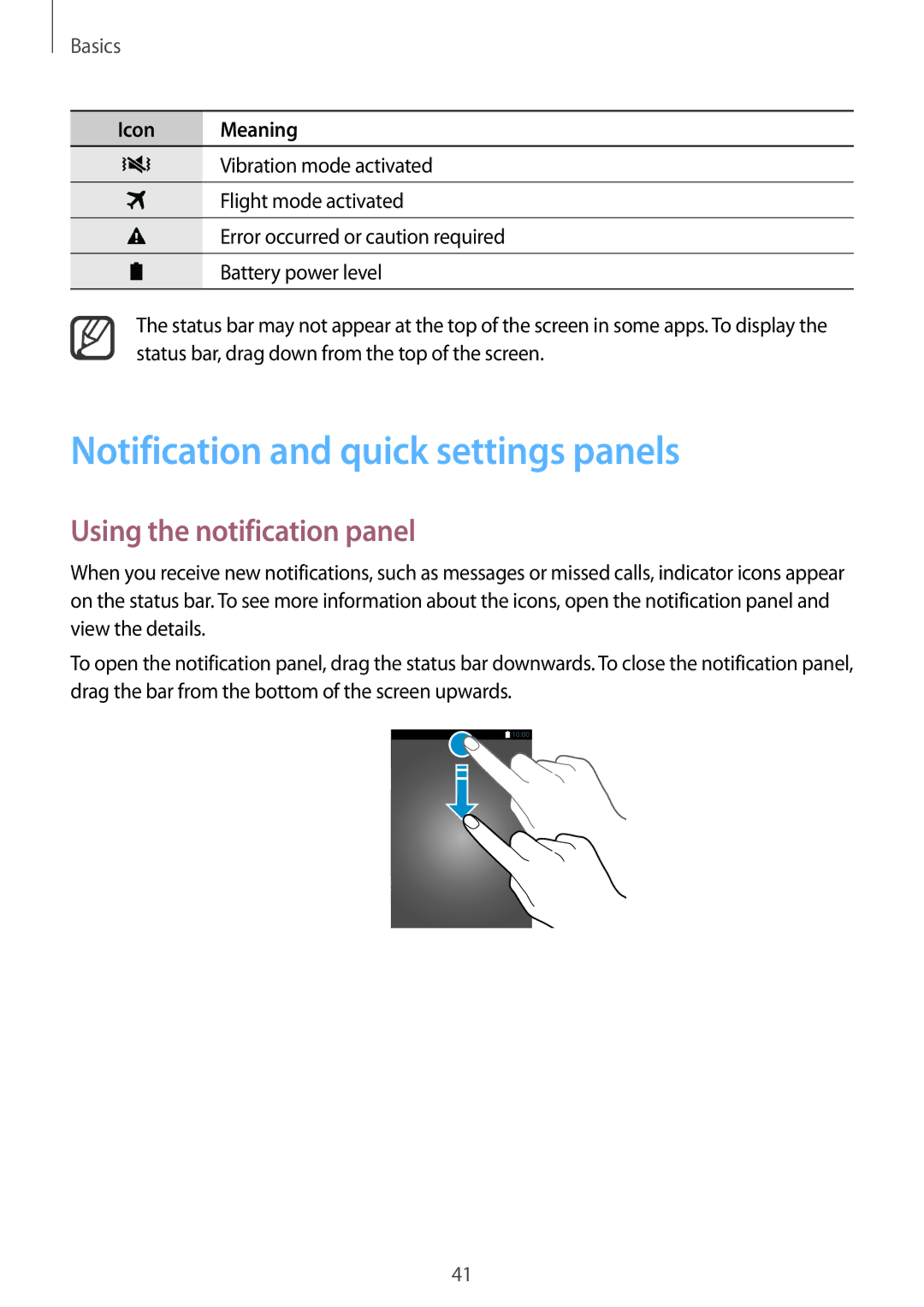 Samsung SM-N915FZKEXEV, SM-N915FZWEKSA, SM-N915FZWEXEV Notification and quick settings panels, Using the notification panel 