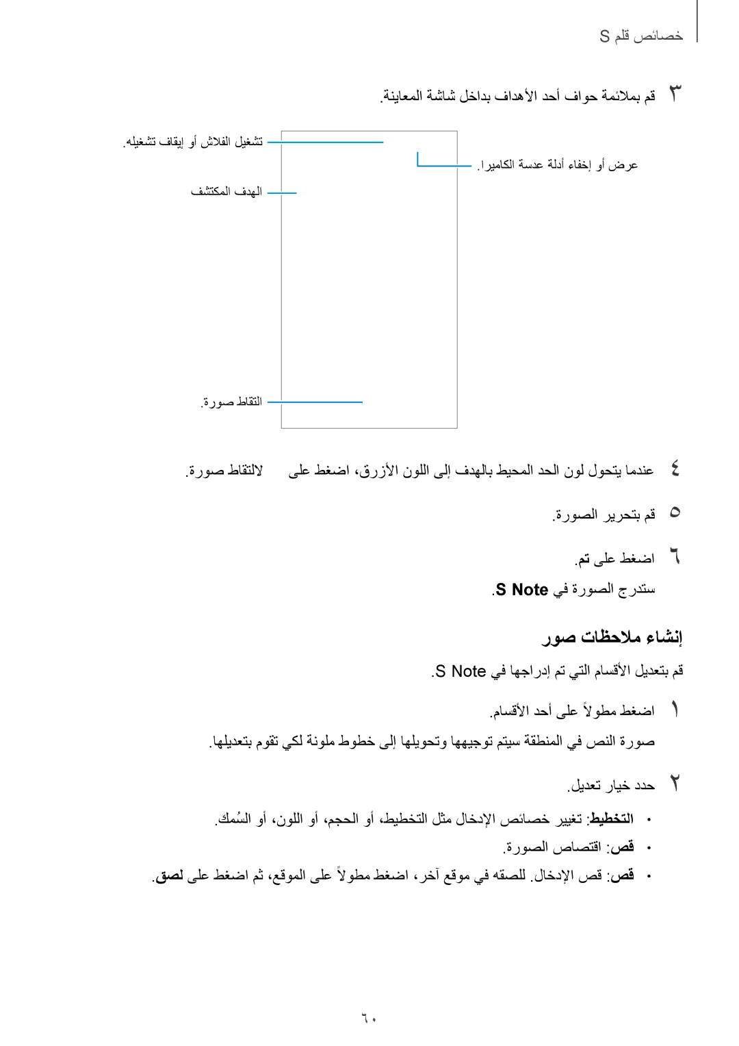 Samsung SM-N915FZWEKSA manual روص تاظحلام ءاشنإ 