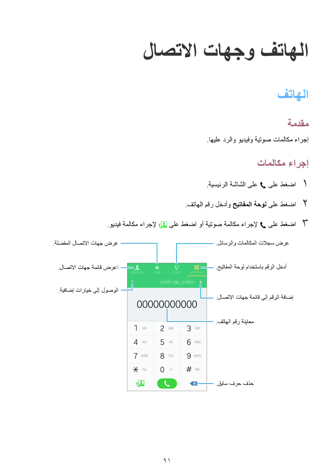 Samsung SM-N915FZWEKSA manual لاصتلاا تاهجو فتاهلا, تاملاكم ءارجإ 