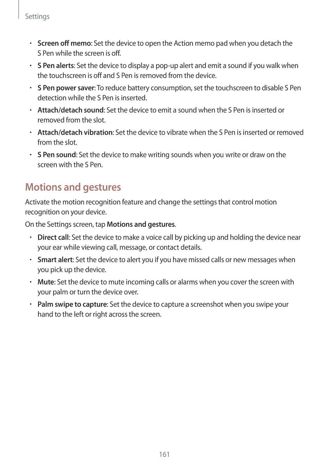 Samsung SM-N915FZKYPHE, SM-N915FZWYEUR, SM-N915FZKYATO, SM-N915FZWYTPH, SM-N915FZKYTPH, SM-N915FZWYXEO Motions and gestures 