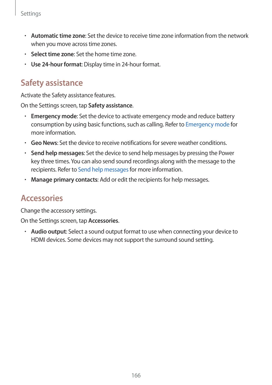 Samsung SM-N915FZKYBGL, SM-N915FZWYEUR, SM-N915FZKYATO, SM-N915FZWYTPH, SM-N915FZKYTPH manual Safety assistance, Accessories 