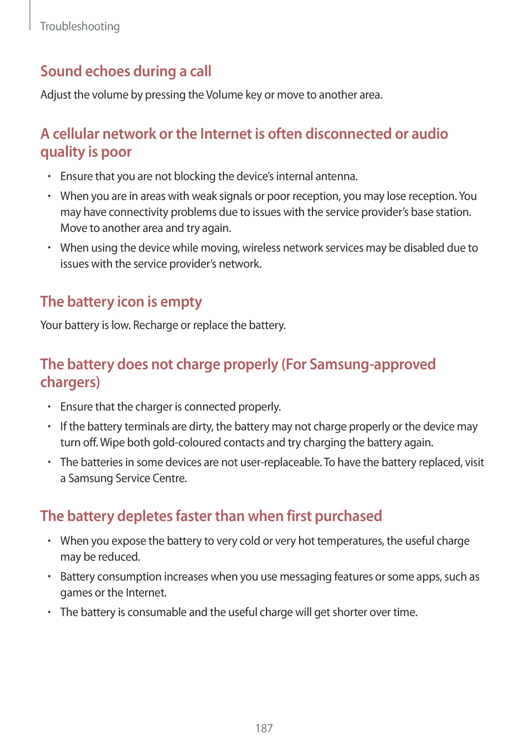 Samsung SM-N915FZWYATO Your battery is low. Recharge or replace the battery, Ensure that the charger is connected properly 