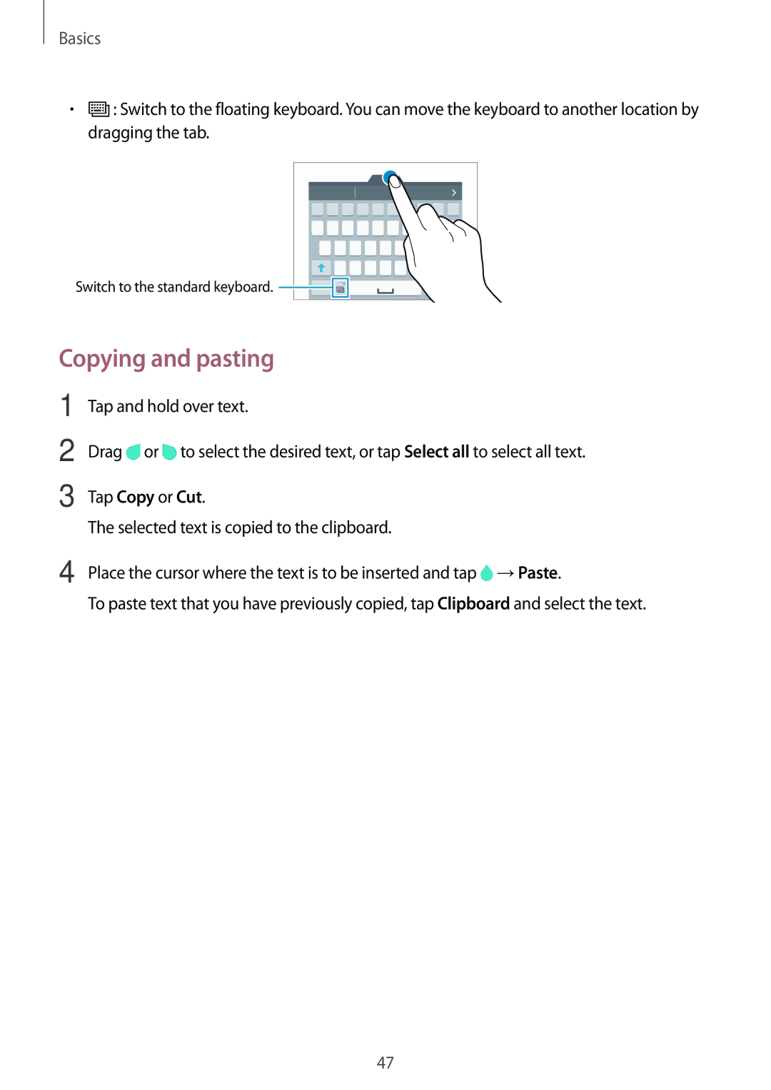 Samsung SM-N915FZWYXEF, SM-N915FZWYEUR, SM-N915FZKYATO, SM-N915FZWYTPH, SM-N915FZKYTPH, SM-N915FZWYXEO Copying and pasting 