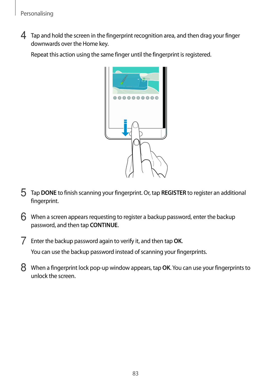 Samsung SM-N915FZWYXEF, SM-N915FZWYEUR, SM-N915FZKYATO, SM-N915FZWYTPH, SM-N915FZKYTPH, SM-N915FZWYXEO manual Personalising 