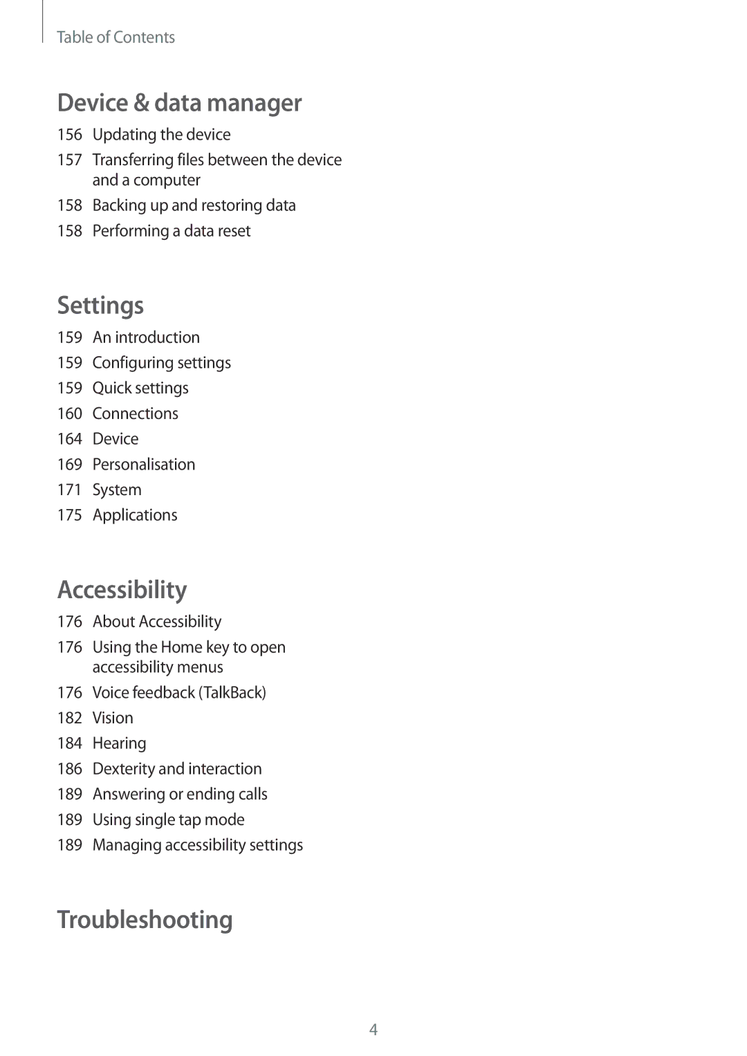 Samsung SM-N915FZWYXEO, SM-N915FZWYEUR, SM-N915FZKYATO, SM-N915FZWYTPH manual Device & data manager, About Accessibility 