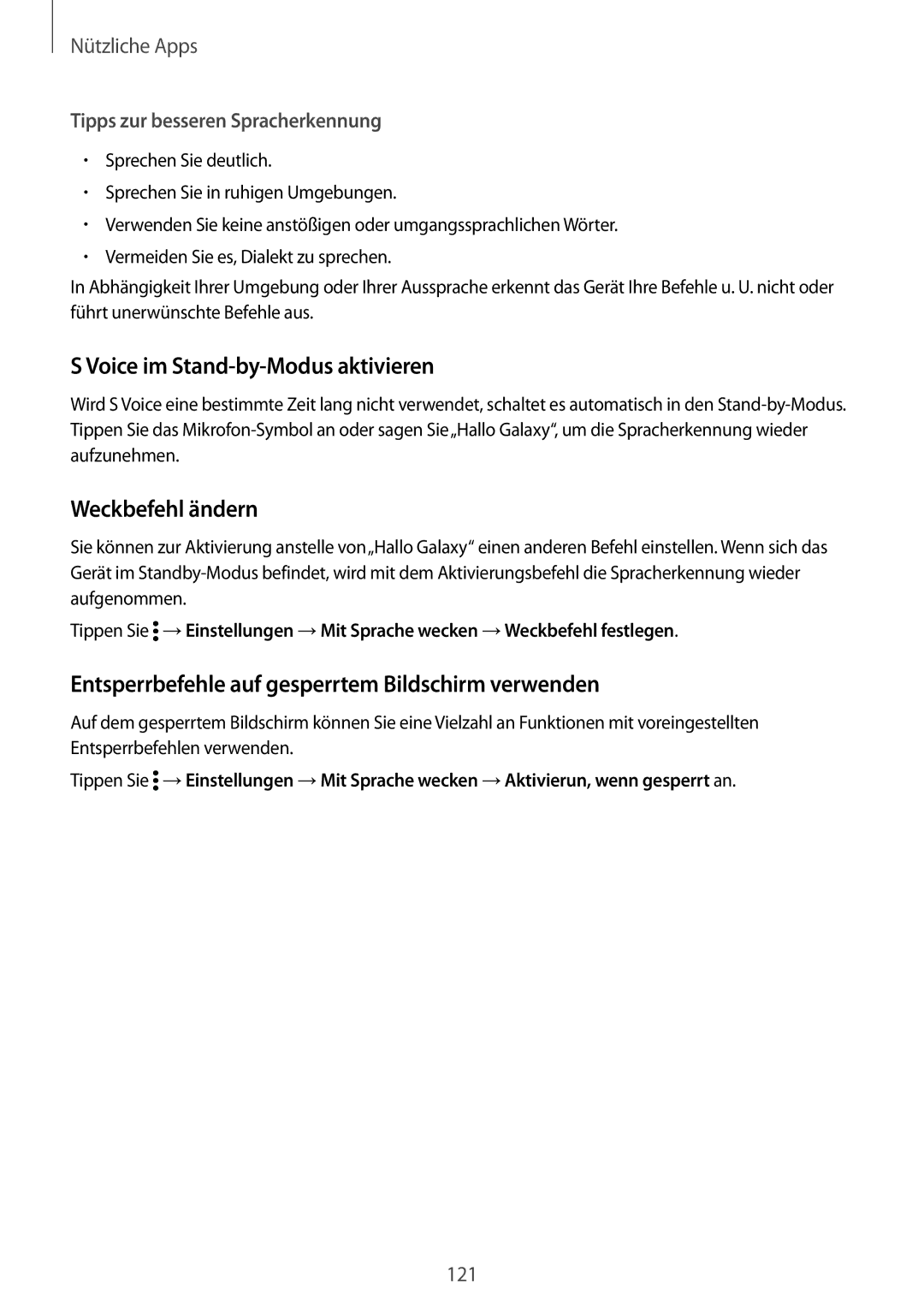 Samsung SM-N915FZWYEUR, SM-N915FZKYATO, SM-N915FZWYTPH, SM-N915FZKYTPH Voice im Stand-by-Modus aktivieren, Weckbefehl ändern 