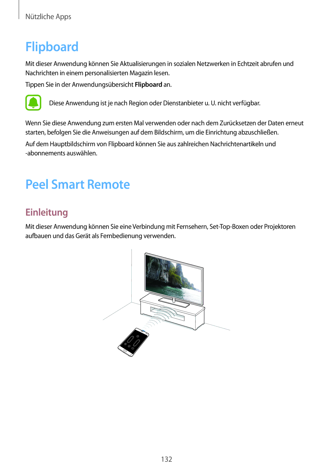 Samsung SM-N915FZWYEUR, SM-N915FZKYATO, SM-N915FZWYTPH, SM-N915FZKYTPH, SM-N915FZWYXEO manual Flipboard, Peel Smart Remote 