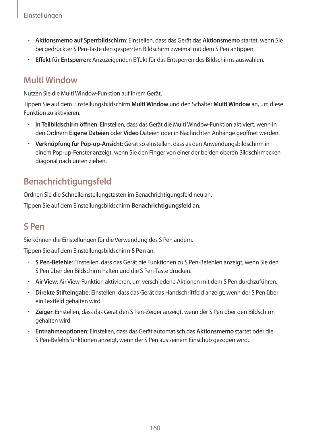 Samsung SM-N915FZKYEUR, SM-N915FZWYEUR, SM-N915FZKYATO, SM-N915FZWYTPH manual Multi Window, Benachrichtigungsfeld, Pen 