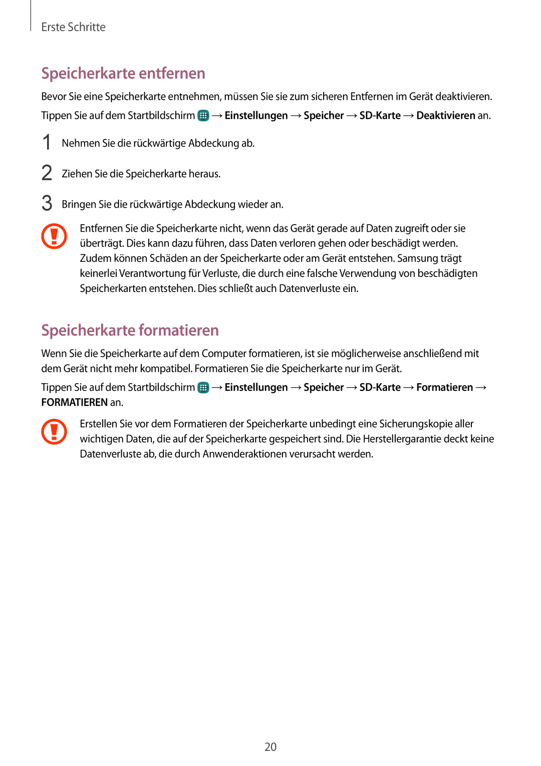 Samsung SM-N915FZKYDBT, SM-N915FZWYEUR, SM-N915FZKYATO, SM-N915FZWYTPH Speicherkarte entfernen, Speicherkarte formatieren 