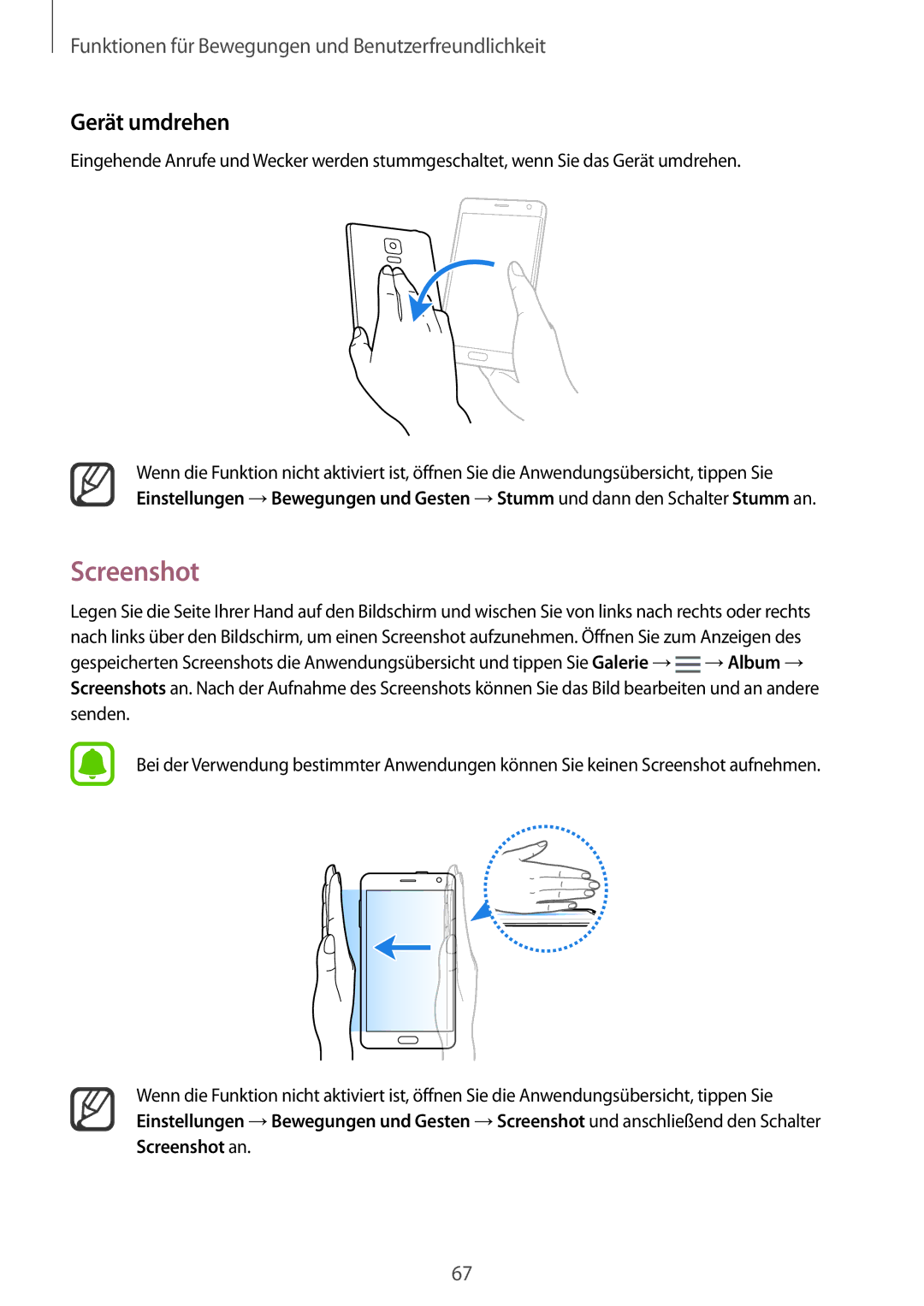 Samsung SM-N915FZKYATO, SM-N915FZWYEUR, SM-N915FZWYTPH, SM-N915FZKYTPH, SM-N915FZWYXEO manual Screenshot, Gerät umdrehen 