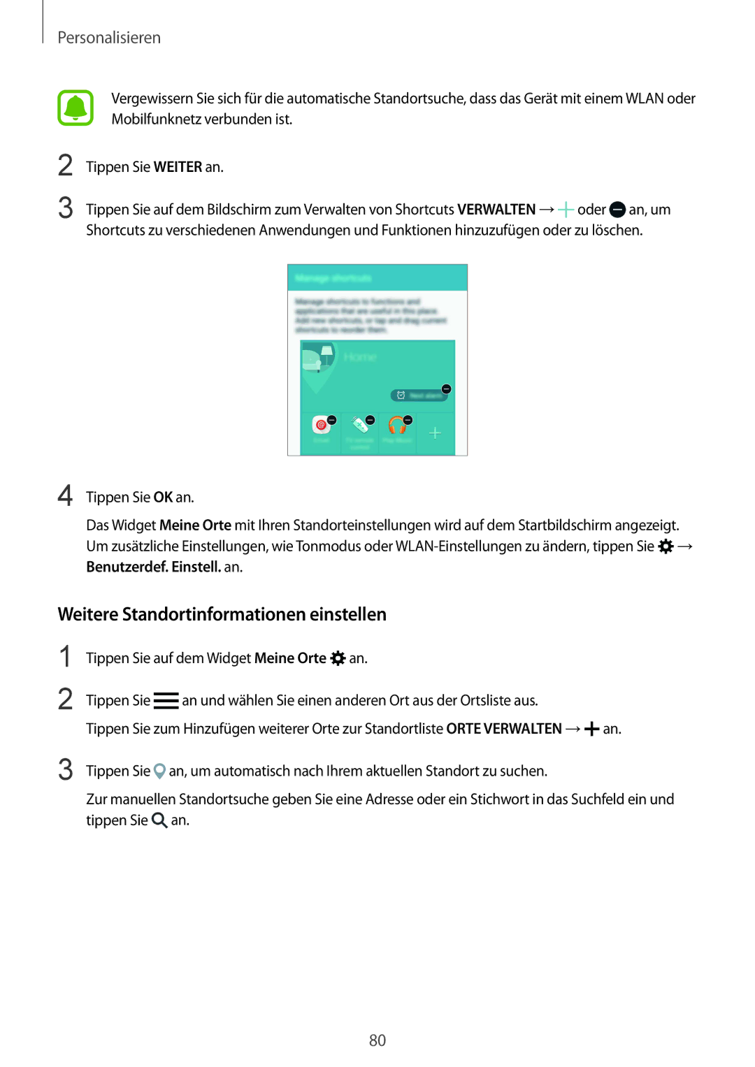 Samsung SM-N915FZKYTPH, SM-N915FZWYEUR, SM-N915FZKYATO, SM-N915FZWYTPH manual Weitere Standortinformationen einstellen 