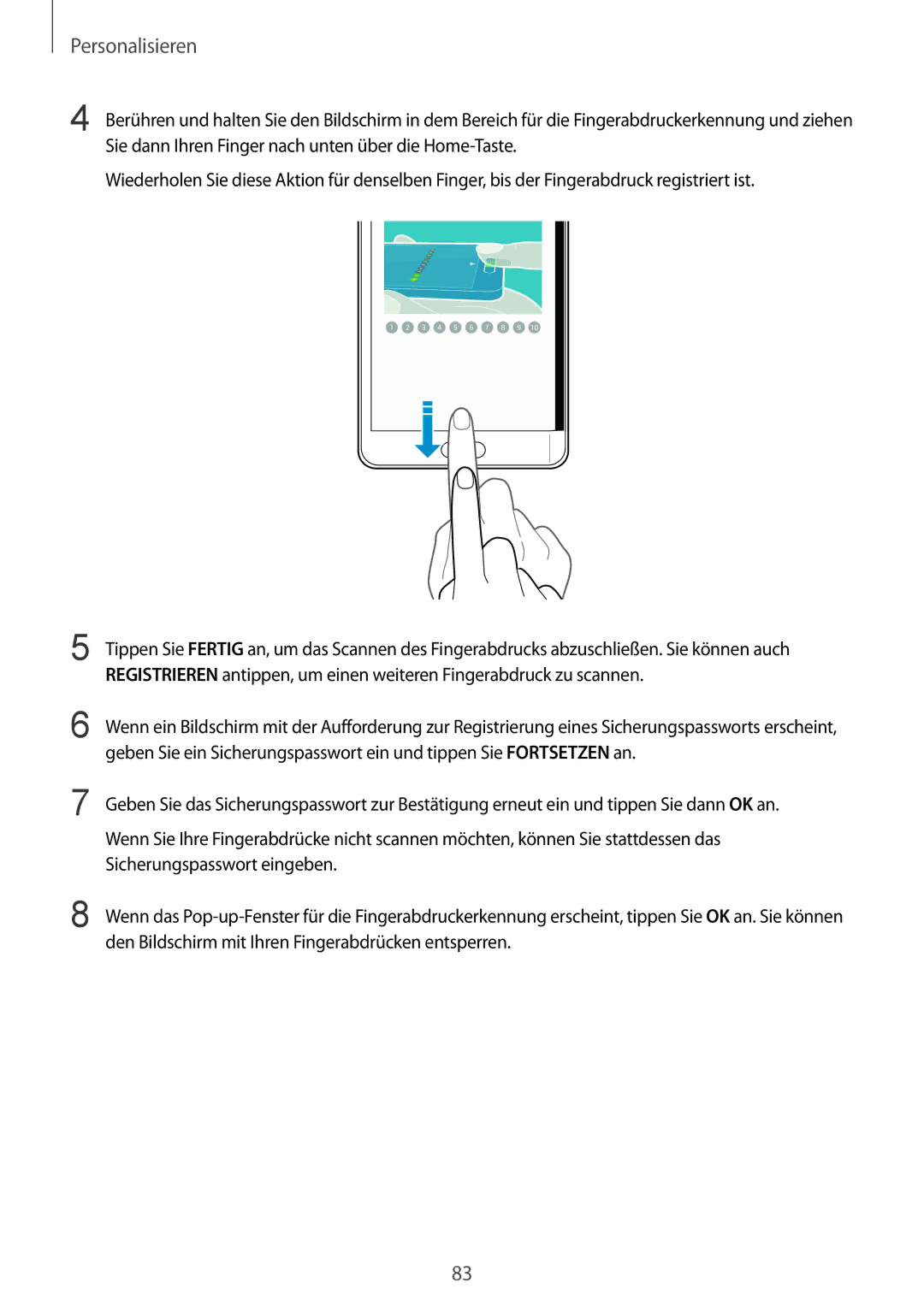 Samsung SM-N915FZKYEUR, SM-N915FZWYEUR, SM-N915FZKYATO, SM-N915FZWYTPH, SM-N915FZKYTPH, SM-N915FZWYXEO manual Personalisieren 