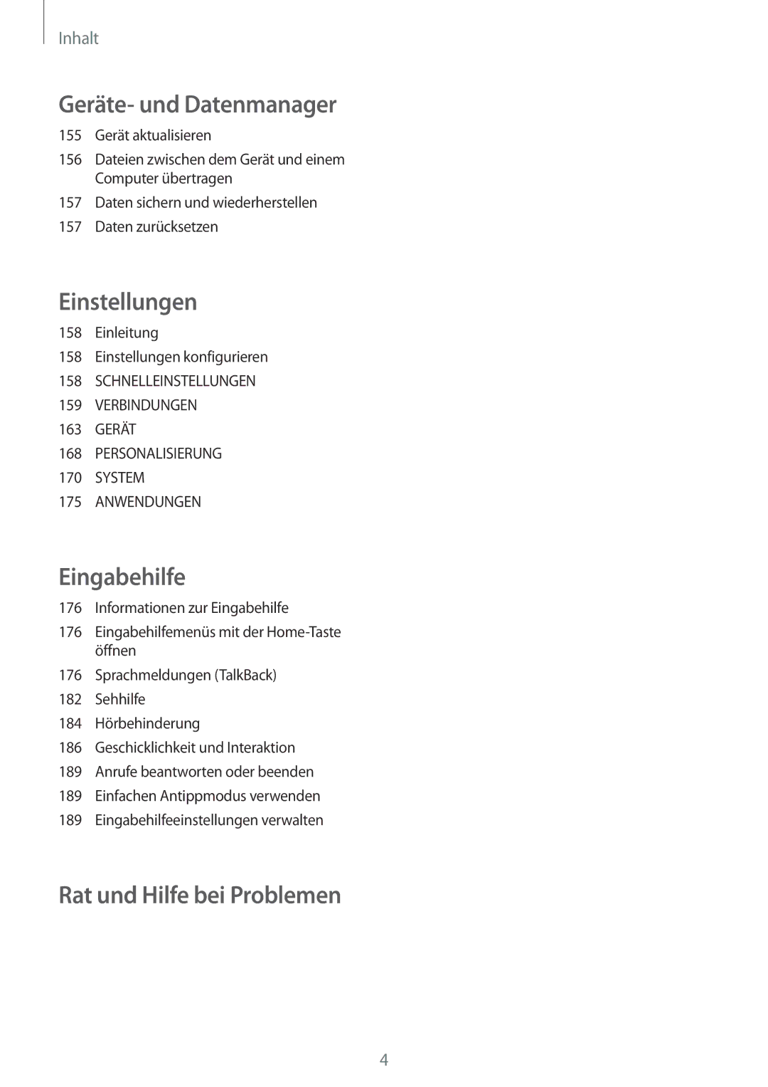 Samsung SM-N915FZWYXEO, SM-N915FZWYEUR, SM-N915FZKYATO, SM-N915FZWYTPH, SM-N915FZKYTPH manual Rat und Hilfe bei Problemen 