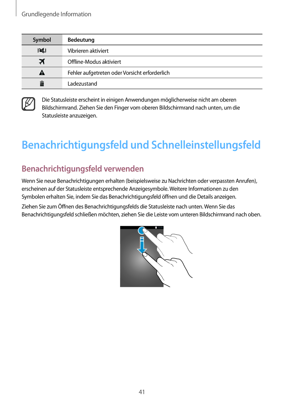 Samsung SM-N915FZKYSEB, SM-N915FZWYEUR Benachrichtigungsfeld und Schnelleinstellungsfeld, Benachrichtigungsfeld verwenden 