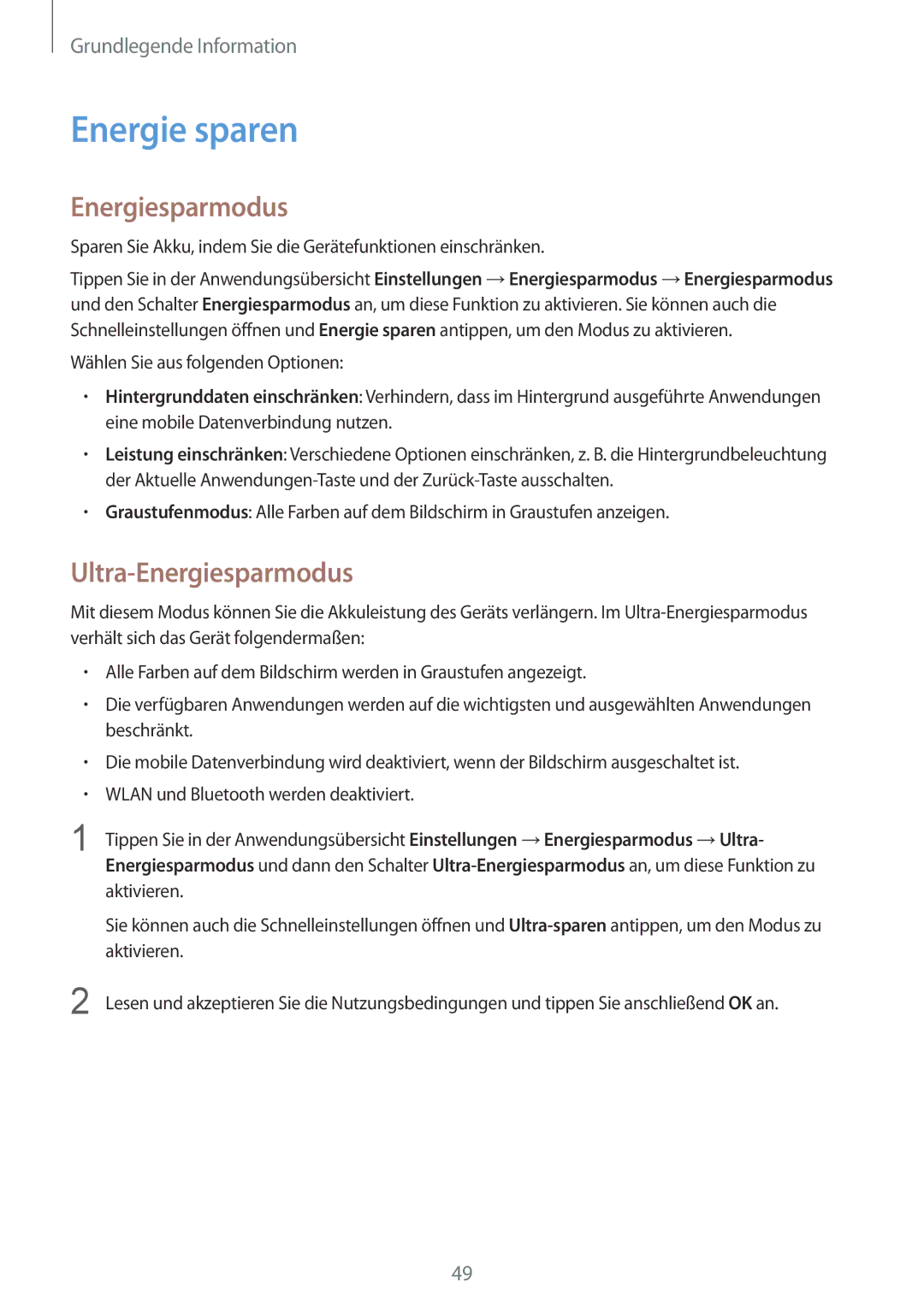 Samsung SM-N915FZWYDBT, SM-N915FZWYEUR, SM-N915FZKYATO, SM-N915FZWYTPH manual Energie sparen, Ultra-Energiesparmodus 