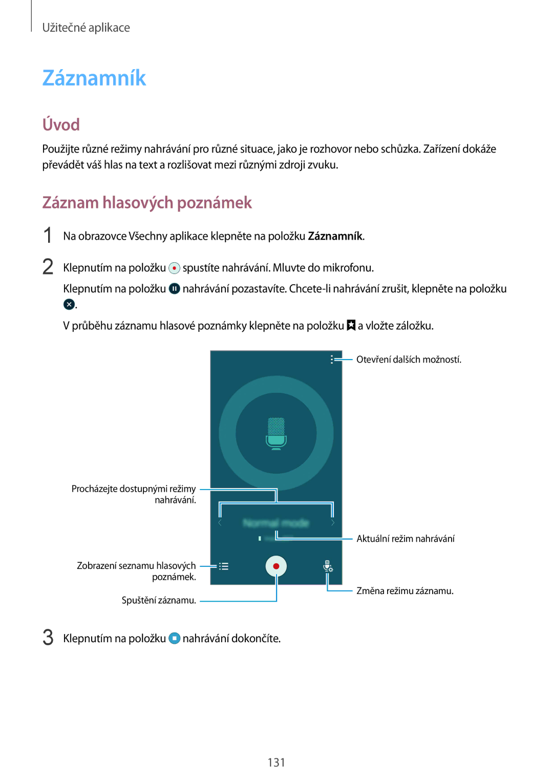 Samsung SM-N915FZKYATO, SM-N915FZWYEUR, SM-N915FZWYXEO, SM-N915FZKYEUR, SM-N915FZWYATO Záznamník, Záznam hlasových poznámek 