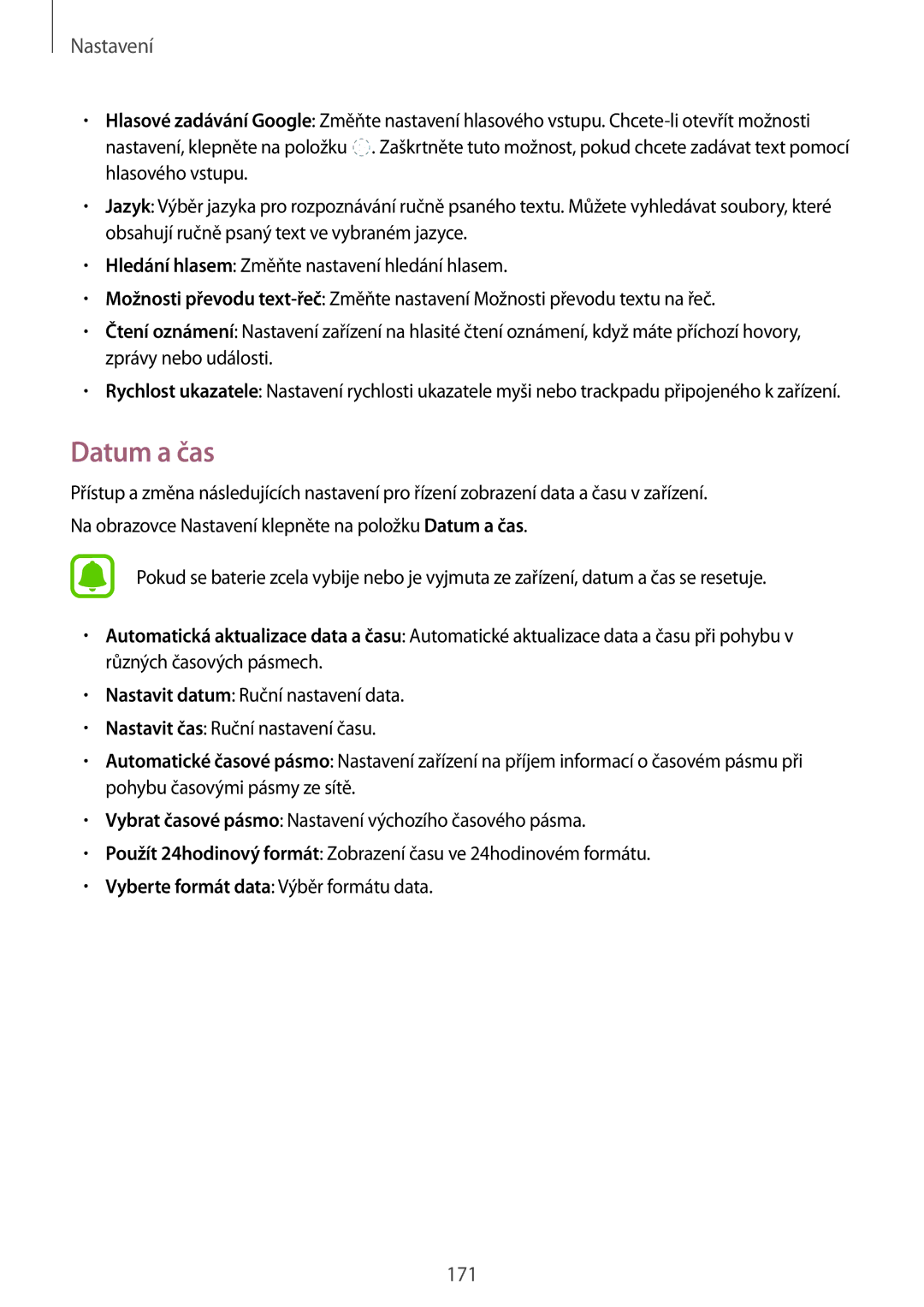 Samsung SM-N915FZWYXEO, SM-N915FZWYEUR, SM-N915FZKYATO, SM-N915FZKYEUR, SM-N915FZWYATO, SM-N915FZKYXEO manual Datum a čas 