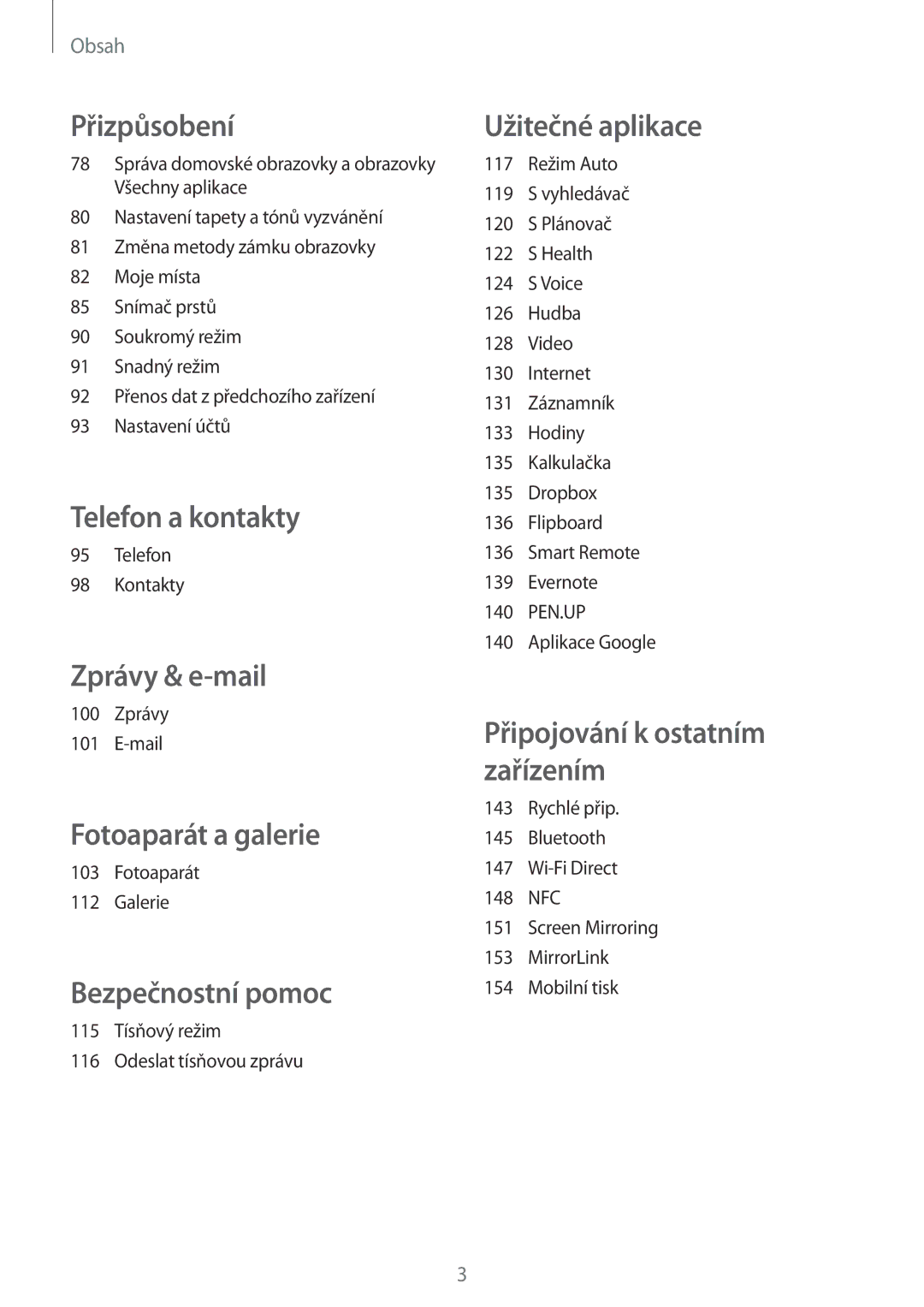 Samsung SM-N915FZKYEUR, SM-N915FZWYEUR, SM-N915FZKYATO, SM-N915FZWYXEO, SM-N915FZWYATO, SM-N915FZKYXEO manual Telefon a kontakty 