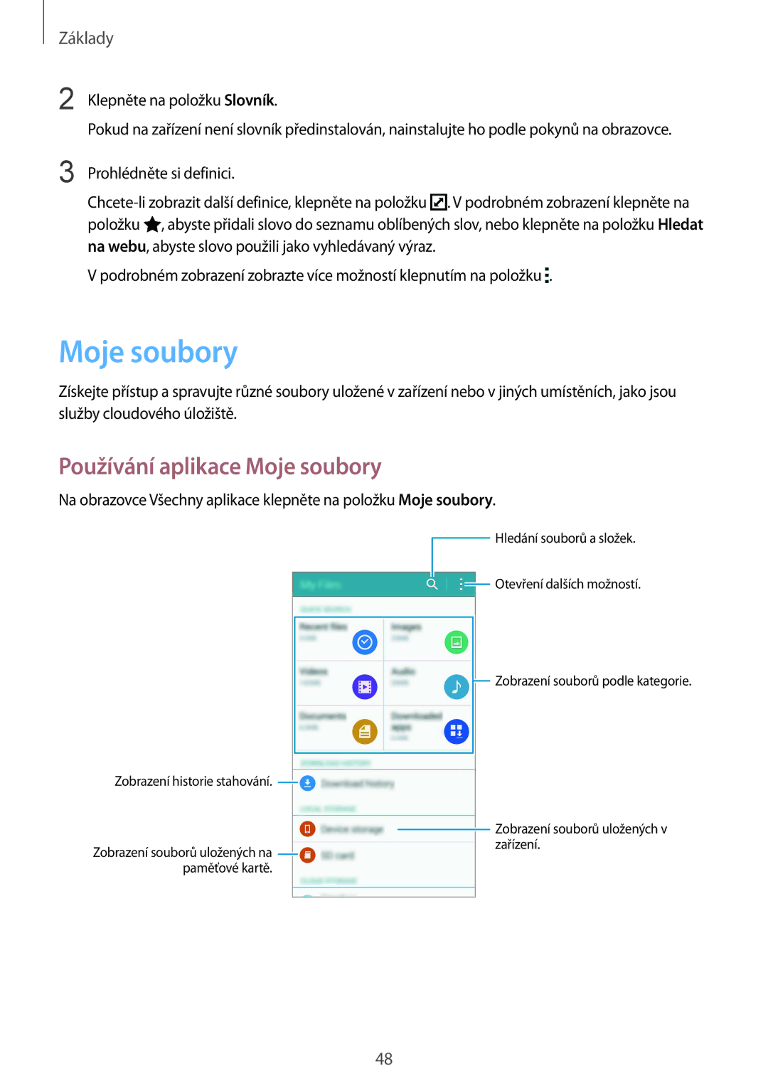 Samsung SM-N915FZKYORX, SM-N915FZWYEUR, SM-N915FZKYATO, SM-N915FZWYXEO, SM-N915FZKYEUR Používání aplikace Moje soubory 