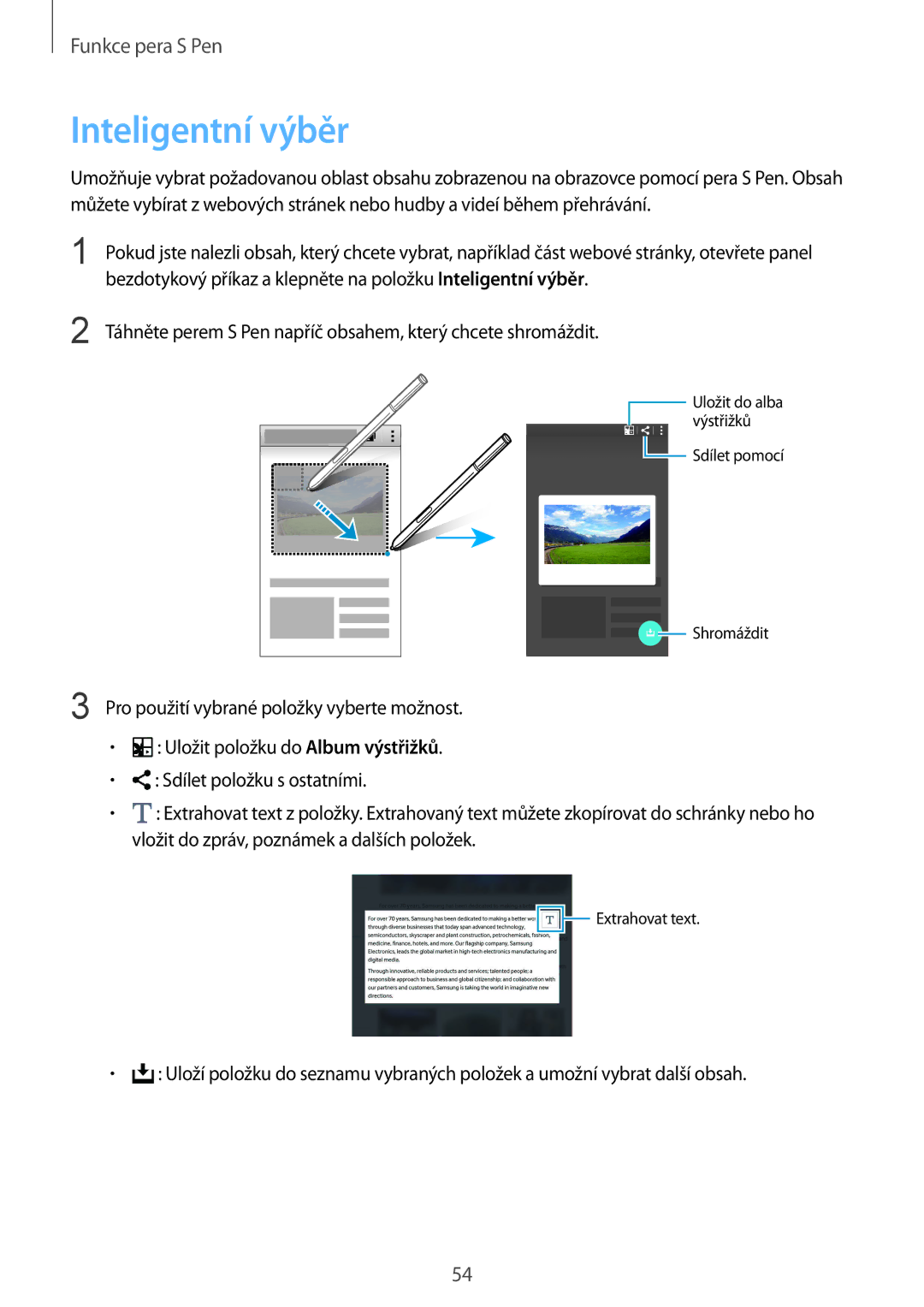 Samsung SM-N915FZWYXEO, SM-N915FZWYEUR, SM-N915FZKYATO, SM-N915FZKYEUR, SM-N915FZWYATO, SM-N915FZKYXEO manual Inteligentní výběr 