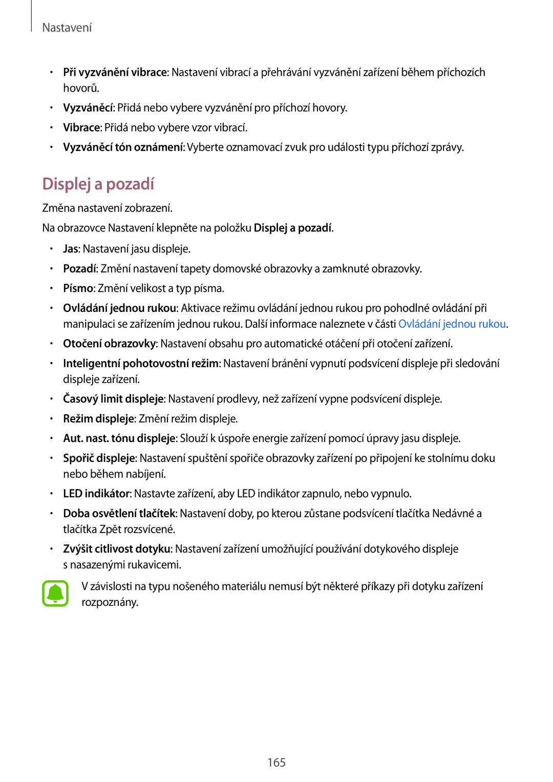 Samsung SM-N915FZKYORX, SM-N915FZWYEUR, SM-N915FZKYATO, SM-N915FZWYXEO, SM-N915FZKYEUR, SM-N915FZWYATO manual Displej a pozadí 