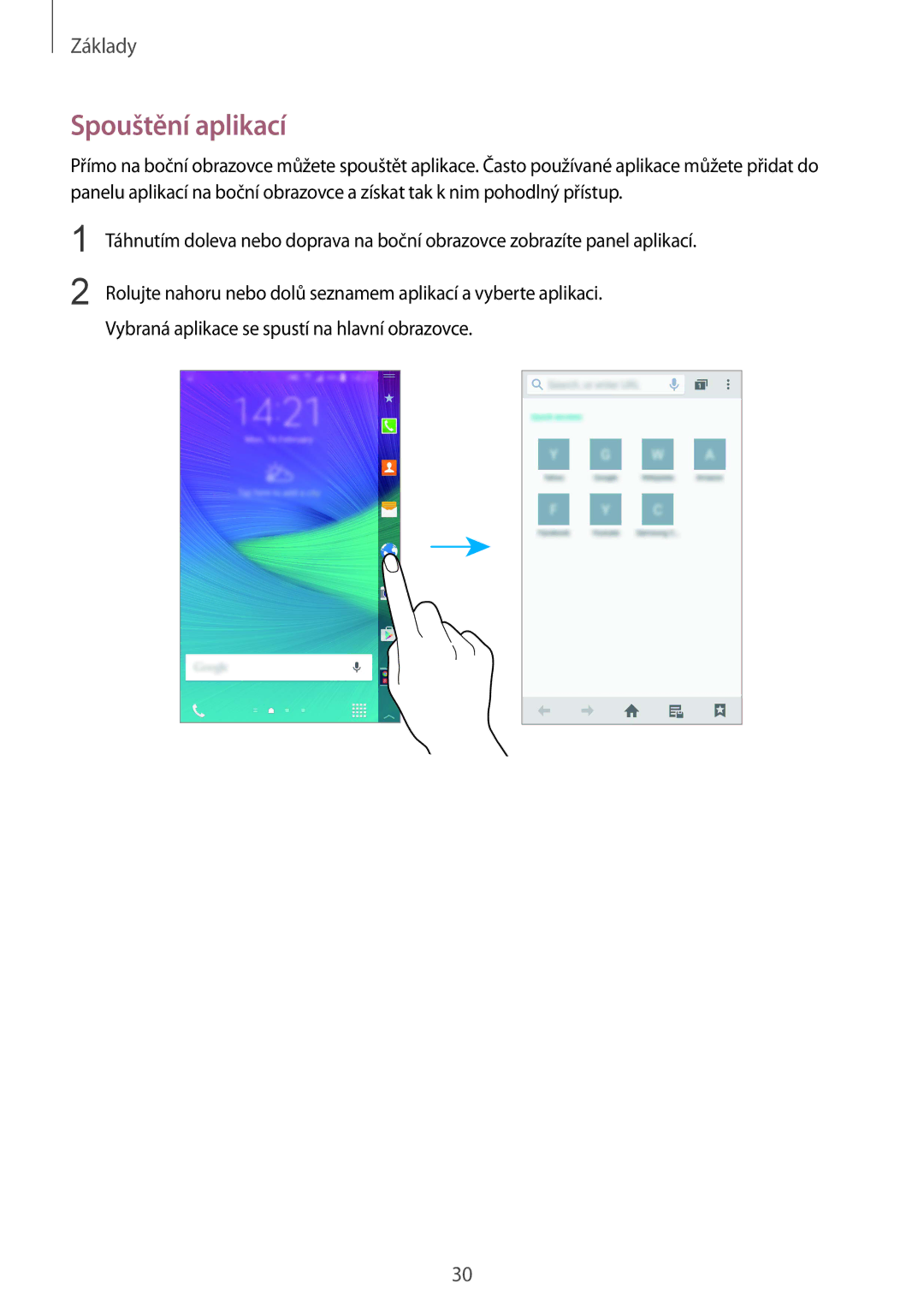 Samsung SM-N915FZWYATO, SM-N915FZWYEUR, SM-N915FZKYATO, SM-N915FZWYXEO, SM-N915FZKYEUR, SM-N915FZKYXEO manual Spouštění aplikací 