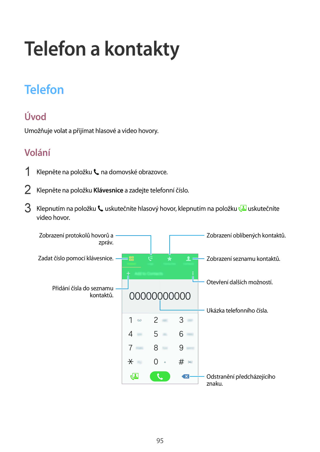 Samsung SM-N915FZWYATO, SM-N915FZWYEUR, SM-N915FZKYATO, SM-N915FZWYXEO, SM-N915FZKYEUR manual Telefon a kontakty, Volání 