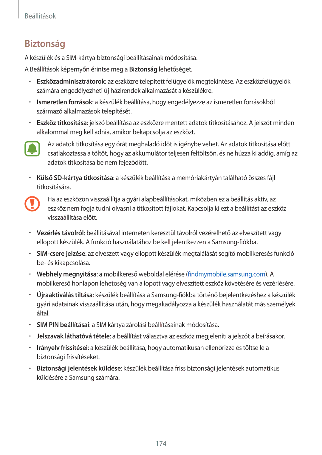 Samsung SM-N915FZKYXEO, SM-N915FZWYEUR, SM-N915FZKYATO, SM-N915FZWYXEO, SM-N915FZKYEUR, SM-N915FZWYATO manual Biztonság 