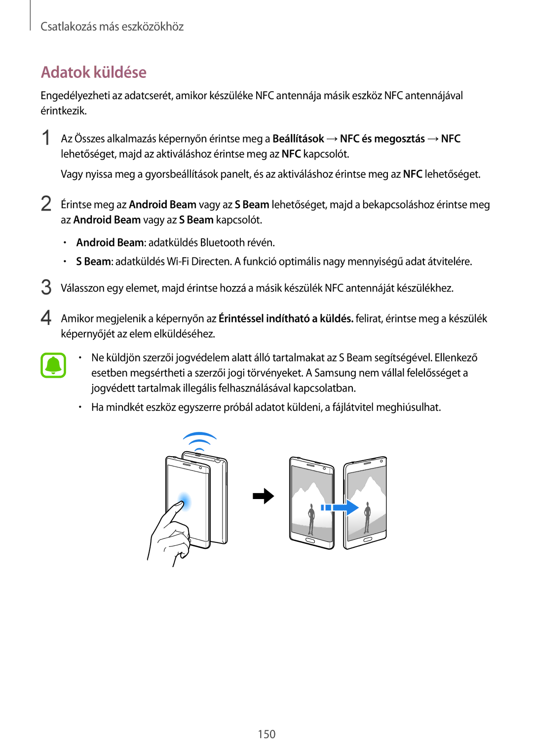 Samsung SM-N915FZWYXEH, SM-N915FZWYEUR, SM-N915FZKYATO, SM-N915FZWYXEO, SM-N915FZKYEUR, SM-N915FZWYATO manual Adatok küldése 