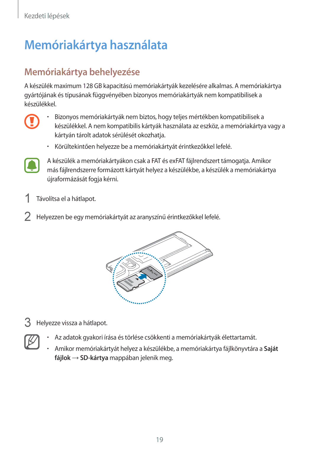 Samsung SM-N915FZKYAUT, SM-N915FZWYEUR, SM-N915FZKYATO, SM-N915FZWYXEO Memóriakártya használata, Memóriakártya behelyezése 