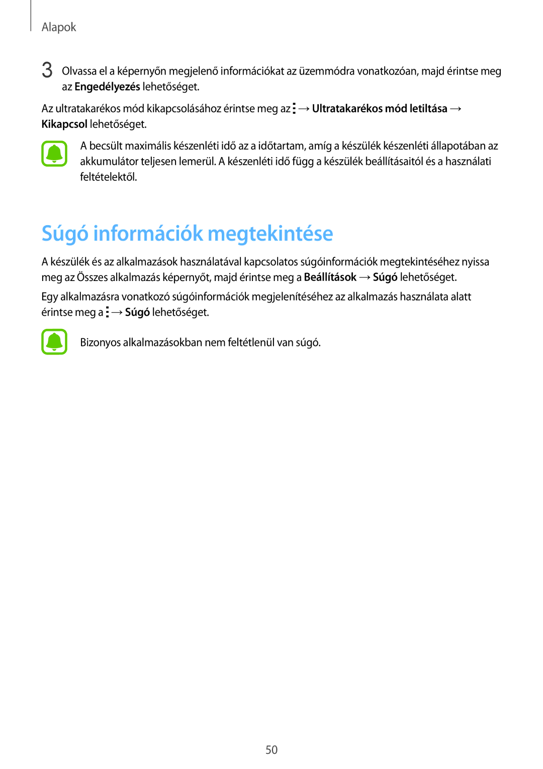 Samsung SM-N915FZKYETL, SM-N915FZWYEUR, SM-N915FZKYATO, SM-N915FZWYXEO, SM-N915FZKYEUR manual Súgó információk megtekintése 