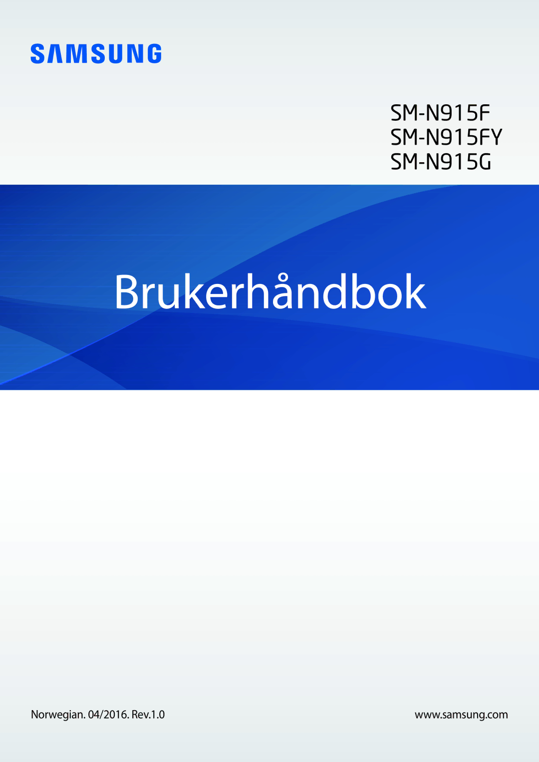 Samsung SM-N915FZKYNEE, SM-N915FZWYNEE manual Brukerhåndbok, Norwegian /2016. Rev.1.0 