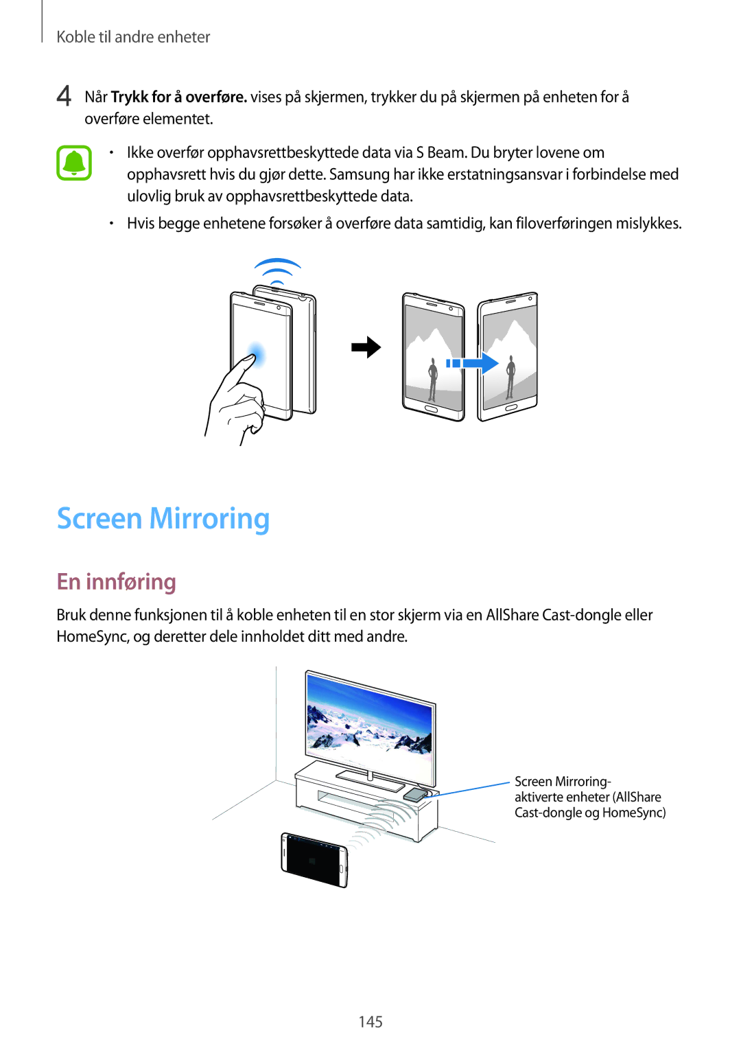 Samsung SM-N915FZKYNEE, SM-N915FZWYNEE manual Screen Mirroring 