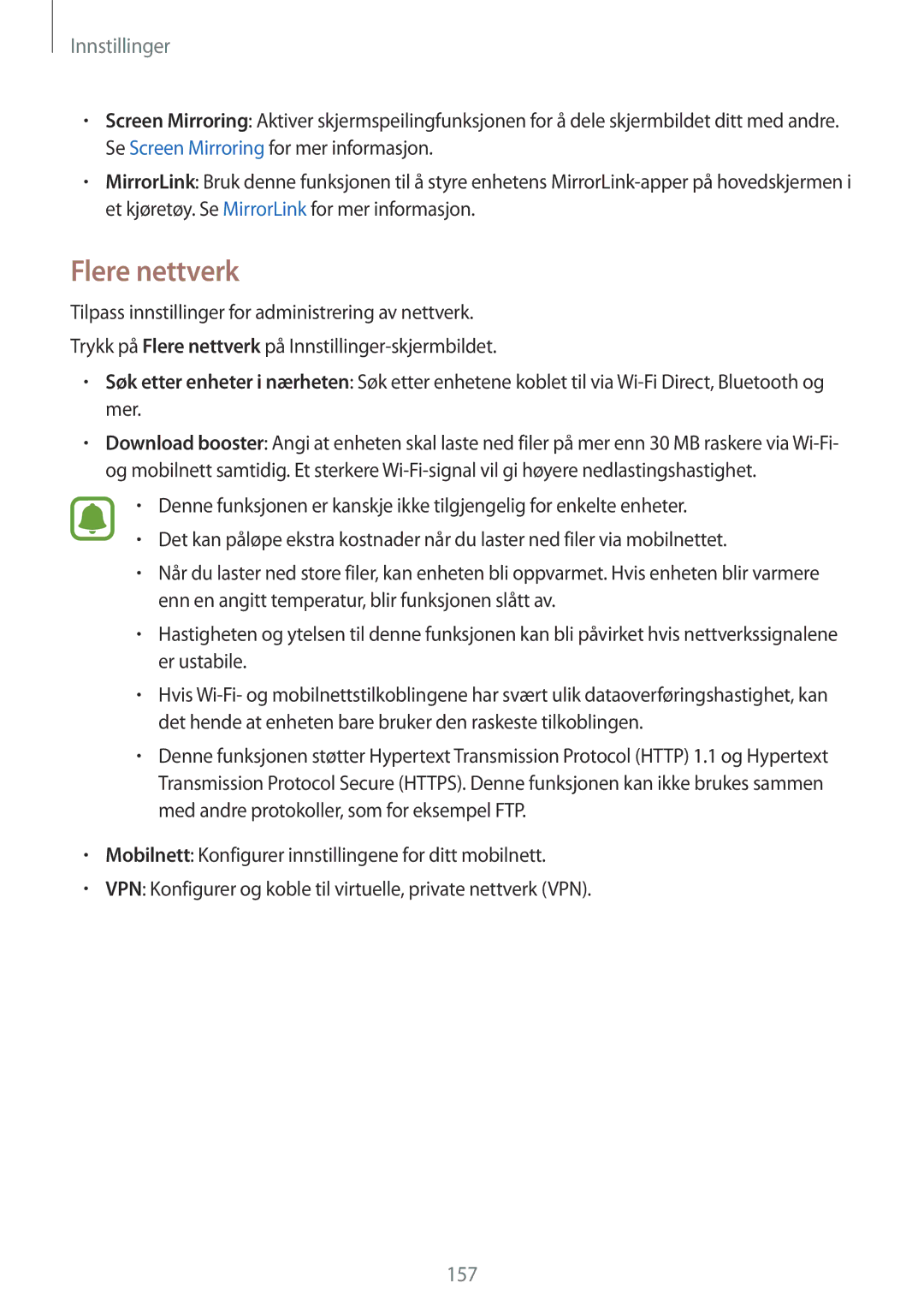 Samsung SM-N915FZKYNEE, SM-N915FZWYNEE manual Flere nettverk 