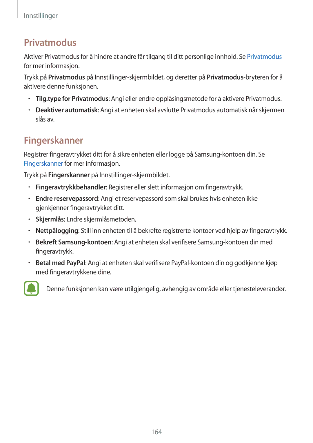 Samsung SM-N915FZWYNEE, SM-N915FZKYNEE manual Privatmodus, Fingerskanner 