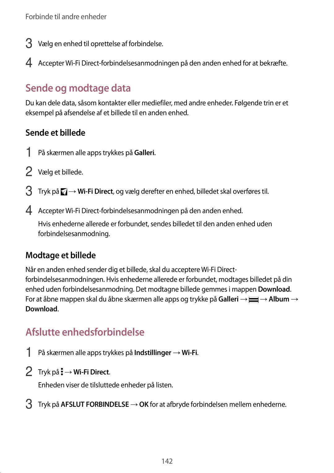 Samsung SM-N915FZWYNEE, SM-N915FZKYNEE manual Afslutte enhedsforbindelse, Download 