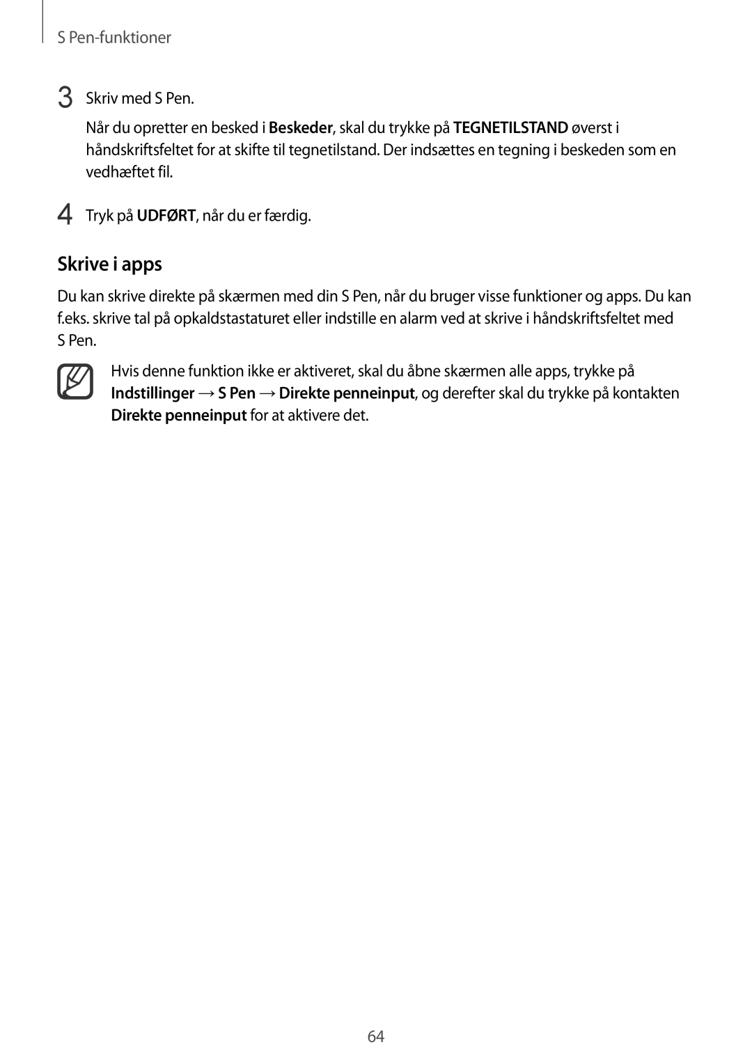 Samsung SM-N915FZWYNEE, SM-N915FZKYNEE manual Skrive i apps 