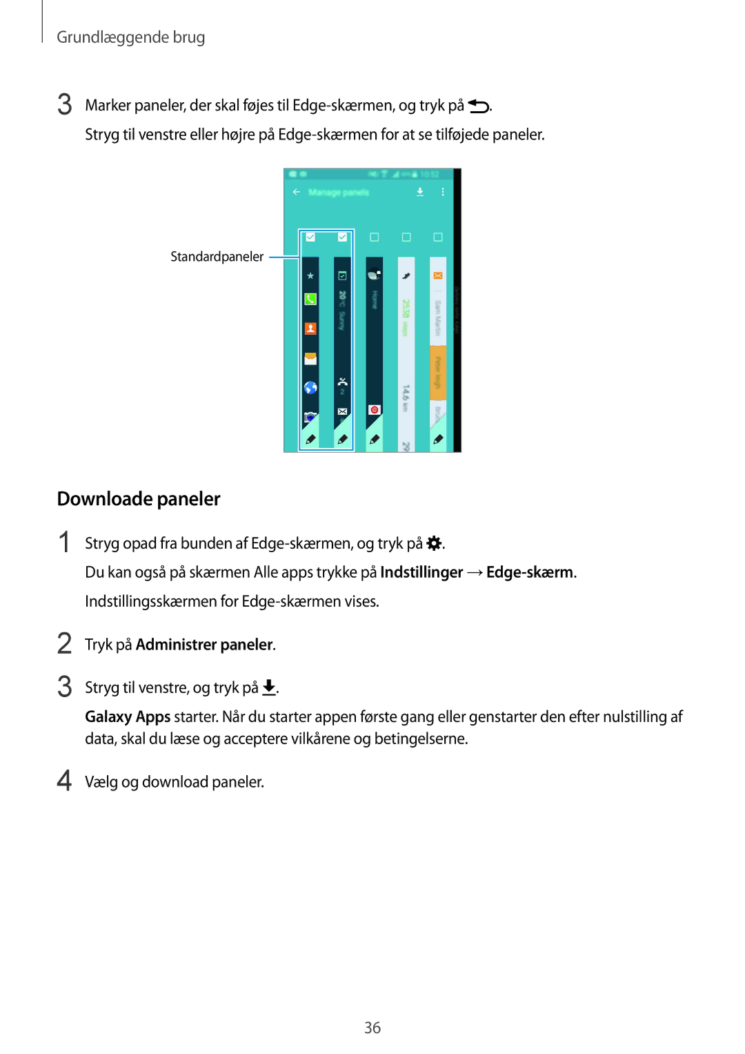 Samsung SM-N915FZWYNEE, SM-N915FZKYNEE manual Downloade paneler 